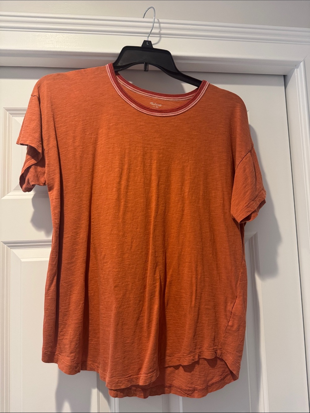 Madewell Orange Crewneck Short Sleeve Shirt